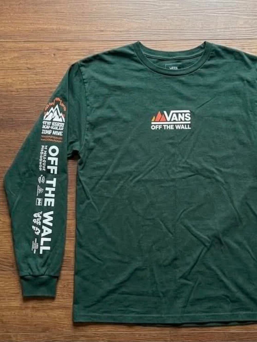 Vans Off The Wall Graphic Long Sleeve T-Shirt Forest Green XL #80
